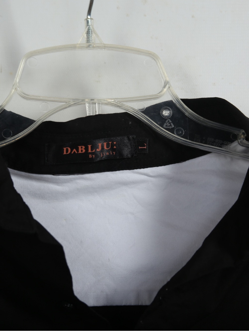 Men's Black & White Contrast Dress Shirt - Classic Fit